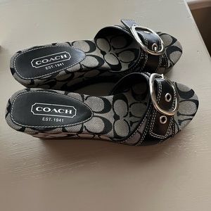 Coach black and grey slides